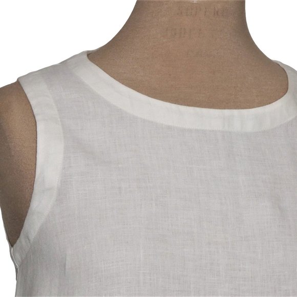 MUJI Women's French Linen Sleeveless Dress White Size M - Picture 5 of 11